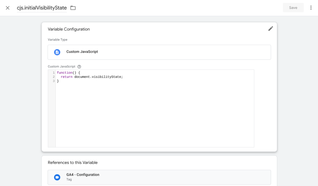 Custom Javascript Variable - Initial Visibility State