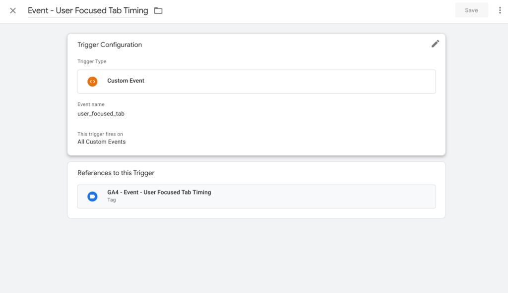 Trigger - User Focused Tab